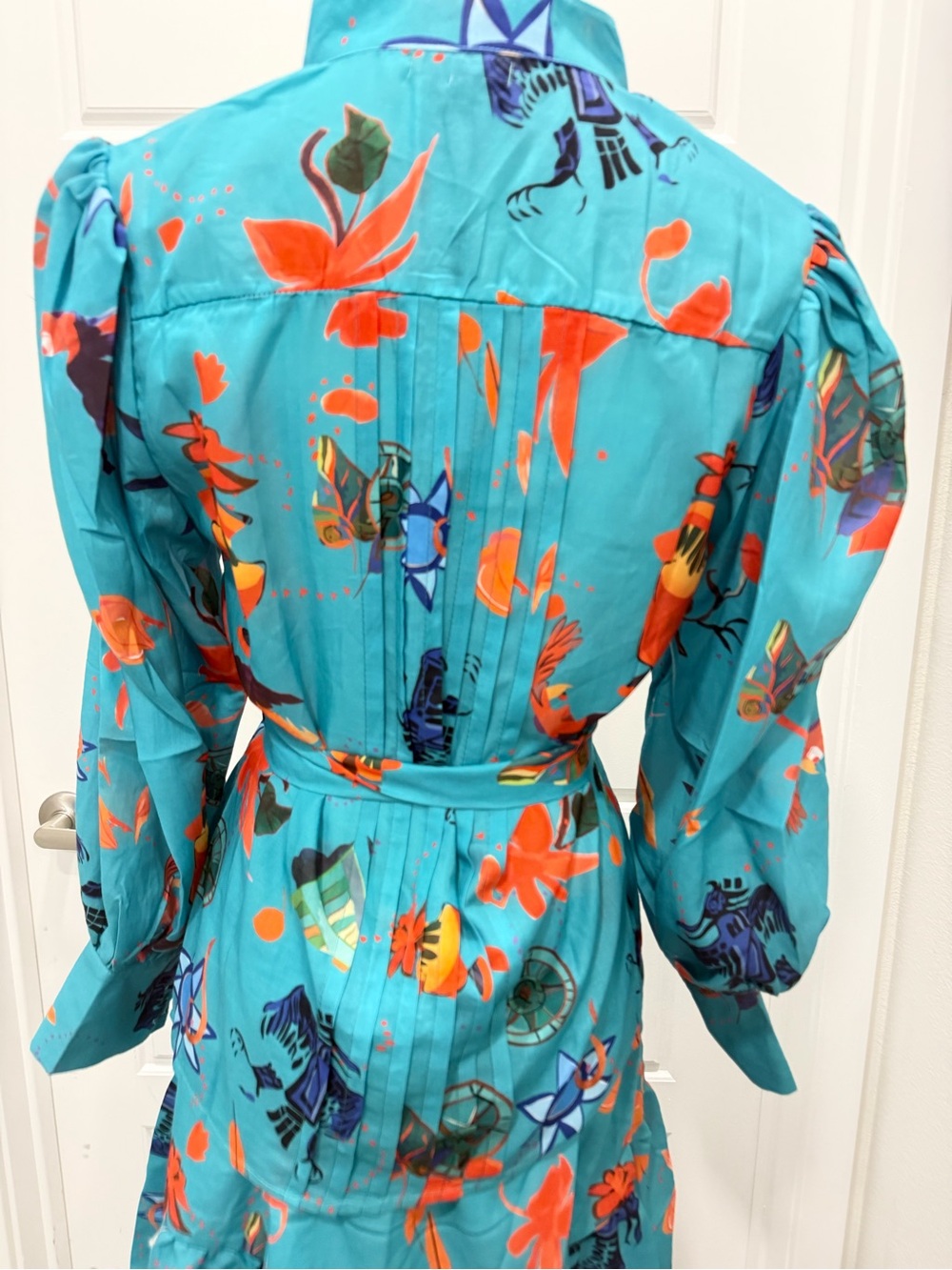 🔥Everard’s Clothing 2PC Tiered Teal Floral Maxi Skirt Set with Waist Tie NWT - Picture 14 of 14